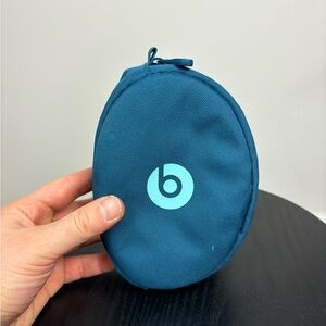 Beats By Dre Soft Case Solo HD Headphones Bg Blue/Teal Zippered Pouch Storage